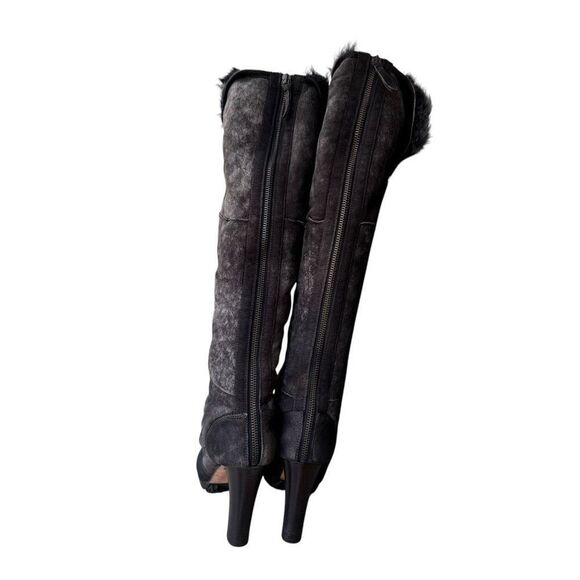 Ugg Collection Donata/brown Shearling High Heel Boots Size 7 made in Italy - Picture 6 of 11